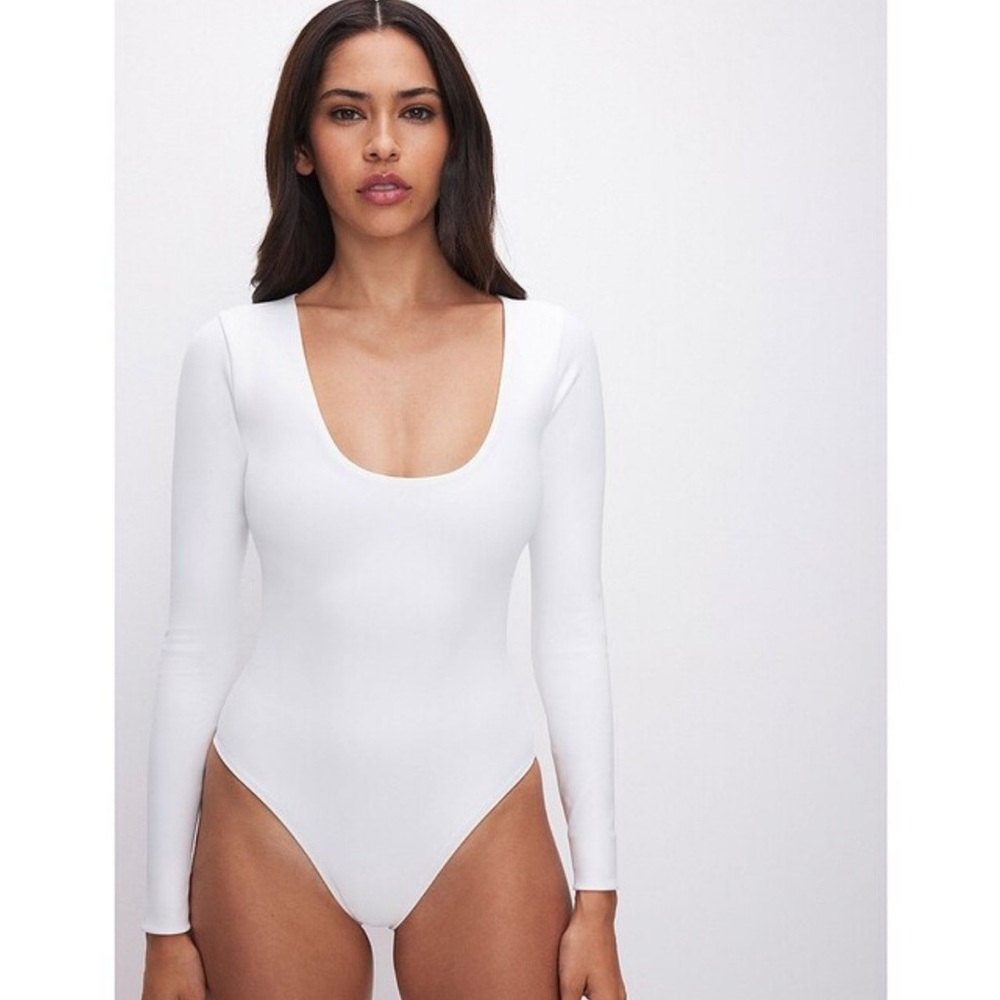 NWT! Good American Scoop Neck White Bodysuit